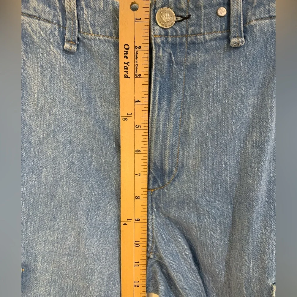 Rag & Bone Size 25 Icy Blue Light Wash High Rise Cargo Jeans Straight Leg